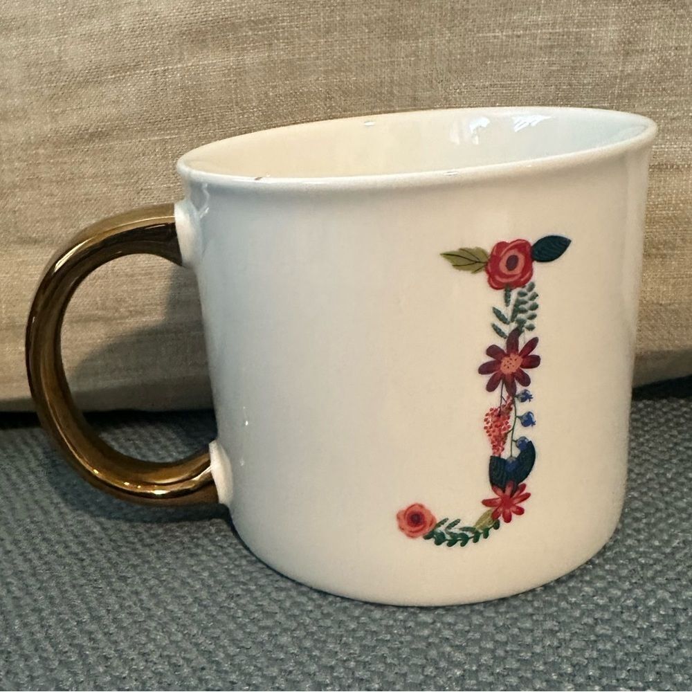 Opalhouse Floral J Initial Mug